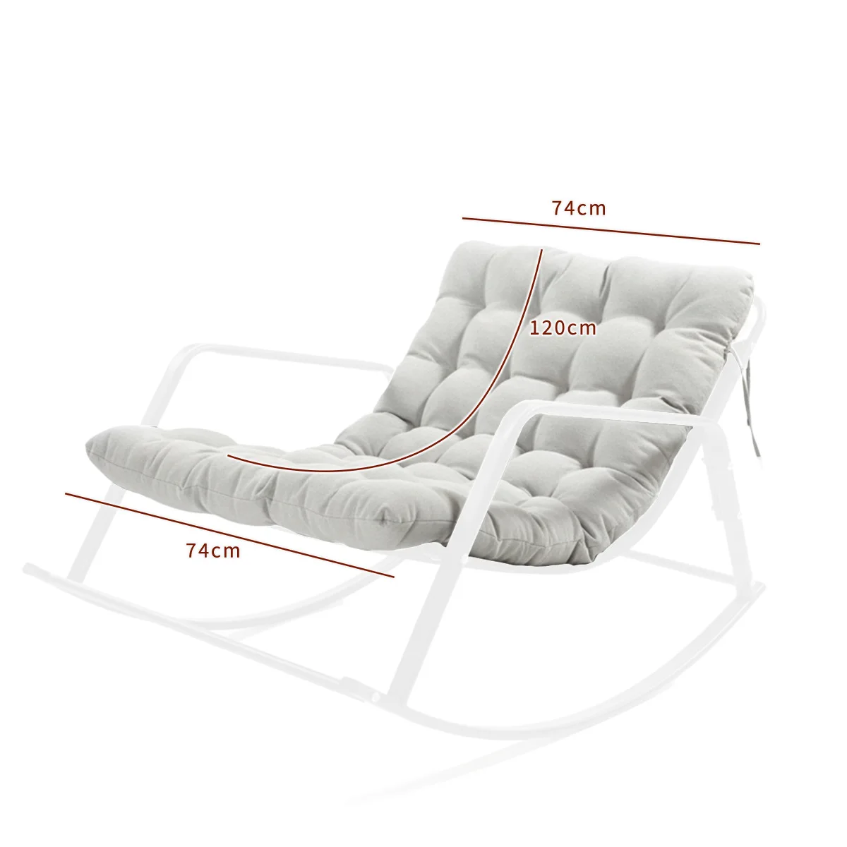 Vacuum compression delivery, double rocking chair seat cushion, imitation cotton and linen fabric, soft cushion, simple lace-up