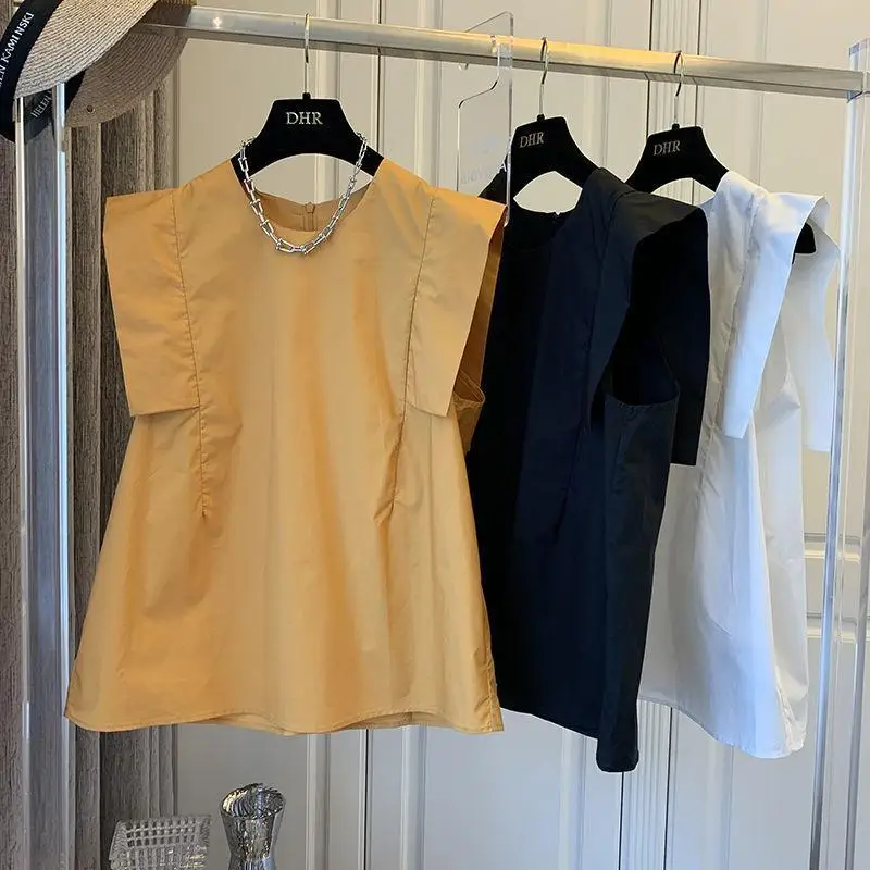 

Summer Office Lady Simplicity Elegant Trend Sexy Vintage Solid Color O-neck Sleeveless Dignified Intellectual Generous Sven