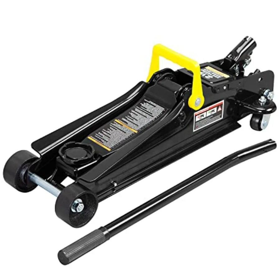 

2.5 Ton Low Profile Hydraulic Trolley Jack for Automotive Use Black Steel Heavy Duty with Extended Reach and Locking Mechanism