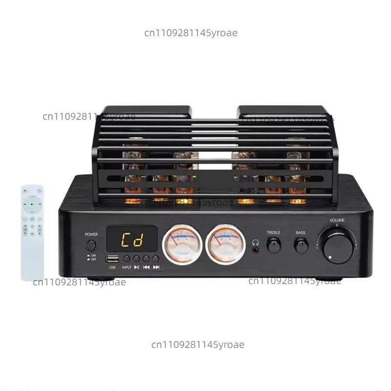 Lossless HIFI Tube Power Amplifier 10 Tubes Bluetooth 5.0 300W*2 Output XLR Input 2.1 Channels Home Audio Dual UV Meters*