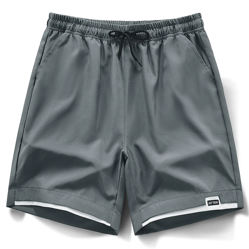 Fashion Solid Color Spliced Fake Two Pieces Casual Shorts Men's Clothing 2024 Summer New Loose High Waist Elastic Knee Shorts