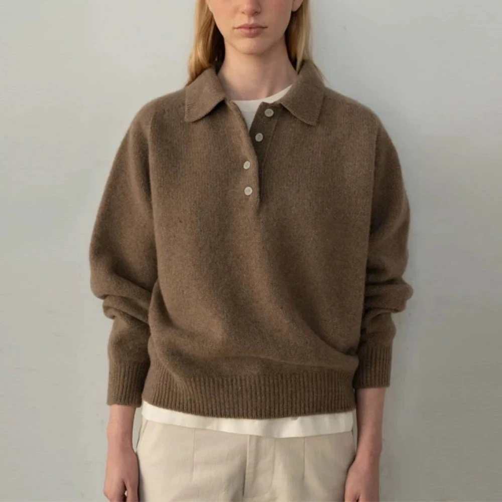 

Женский свитер N0 *, осень и зима, новый шерстяной свитер, трикотажный Свободный Повседневный Универсальный свитер