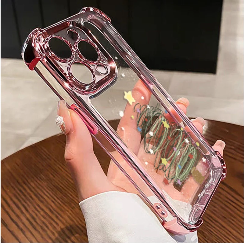 حافظة لهاتف هواوي هونور 400 برو ماجيك 7 لايت X9D X9B X9A X8C X7A X8A X8B X6C X6A X8 50 P30 Lite P40 غلاف شفاف مطلي لعيد الميلاد #4