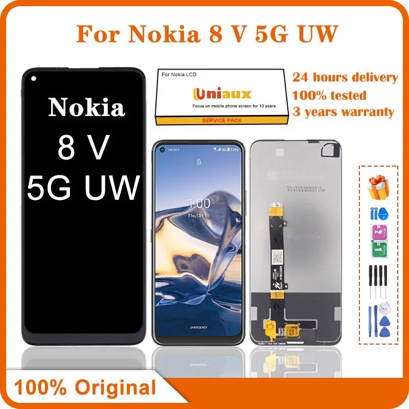 

6.81" Original For Nokia 8 V 5G UW LCD Display Touch Screen Digitizer Assembly For Nokia 8v Screen Replacement Repair Parts