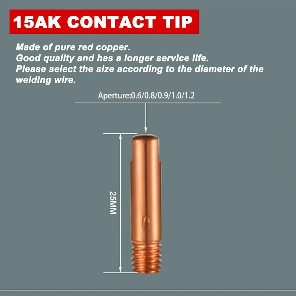 7 個溶接機ノズル部品キット 15AK 導電性先端ノズルコンタクトヒント MIG 溶接トーチ溶接 0.6/0.8/0.9/1.0/1.2 ミリメートル
