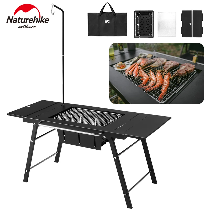 Naturehike Folding IGT Grill Table 304 Stainless Steel Barbecue Camping Outdoor Travel Picnic BBQ Table Combination Detachable