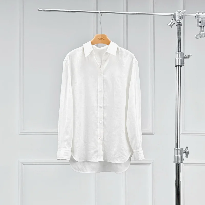 2025 модная повседневная ретро высококачественная свободная льняная женская рубашка
