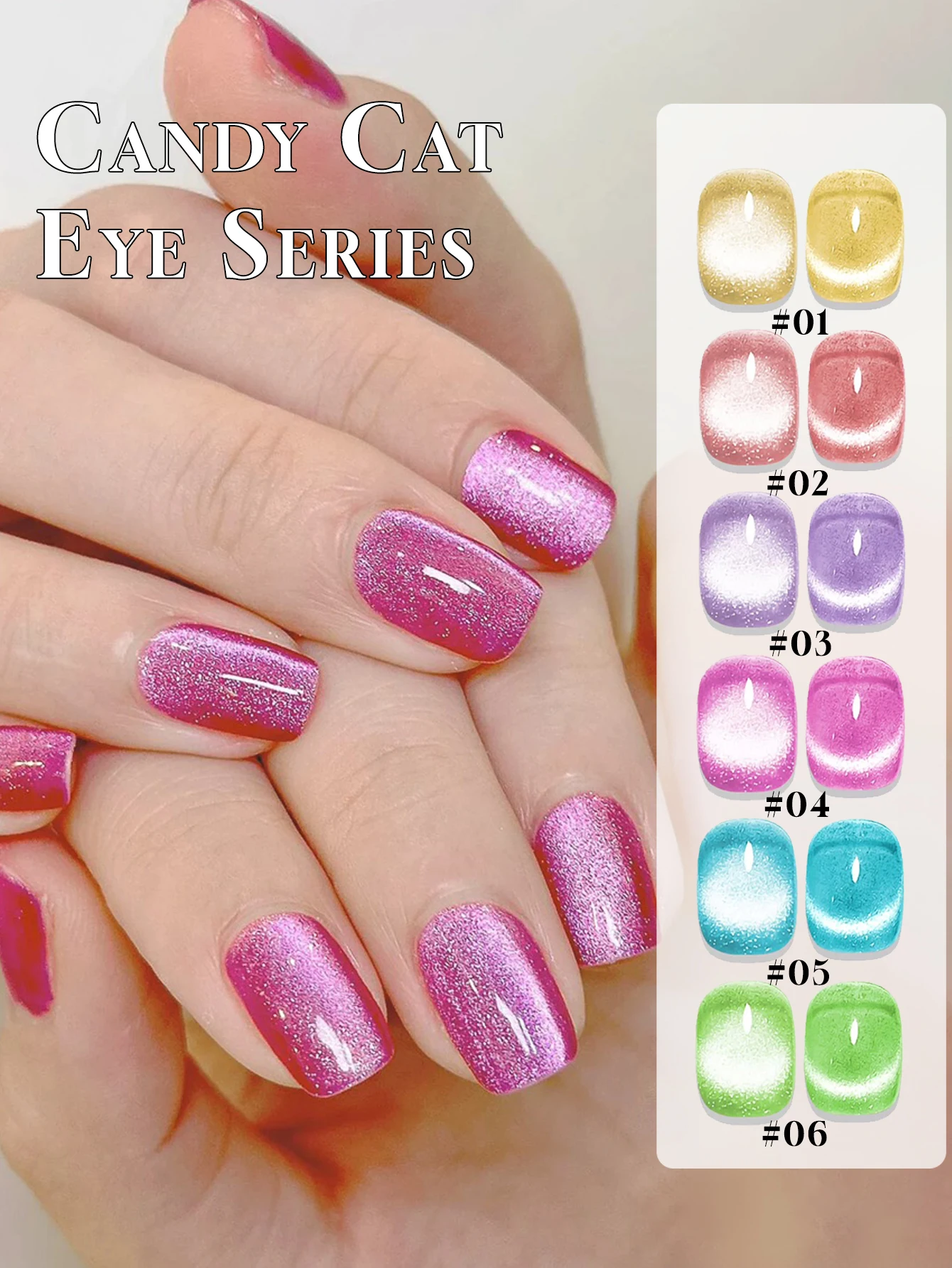 

1/6PCS2025New Autumn and Winter Nail Salon Set Sparkling Glass Beads Candy Rainbow Blue Green Purple Crystal Stone GelNailPolish