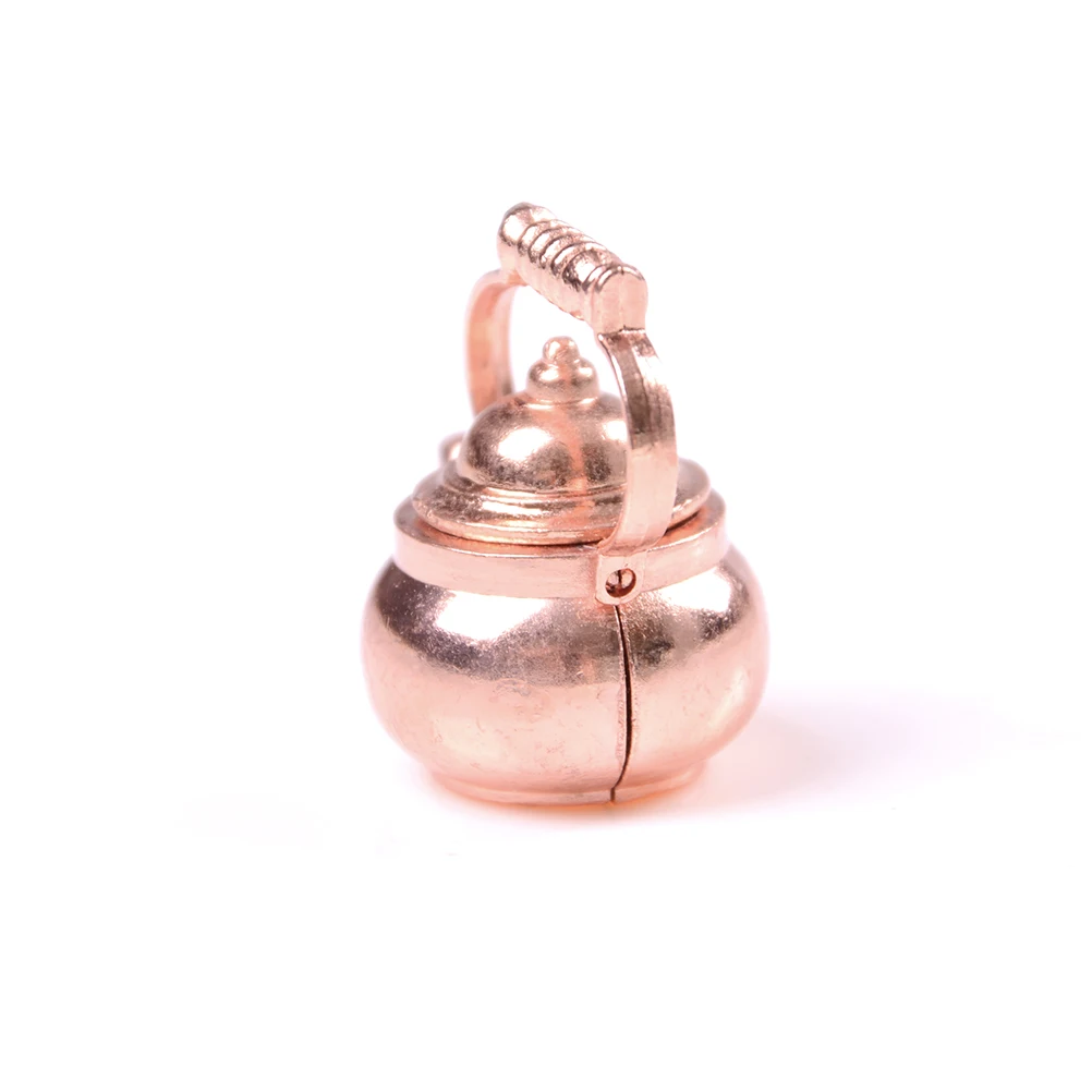 1 PC 1/12 ドールハウスミニチュア銅合金ティーケトル/ティーポットモデルミニシミュレーションキッチン装飾おもちゃアクセサリー