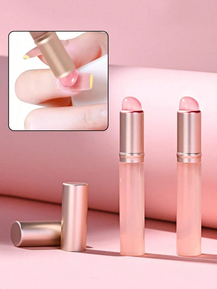 Brocha de Silicona Rosa Jelly para Arte de Uñas, Reutilizable para Aplicar Polvo de Espejo, Herramienta de Manicura, Suave y Elástica 3