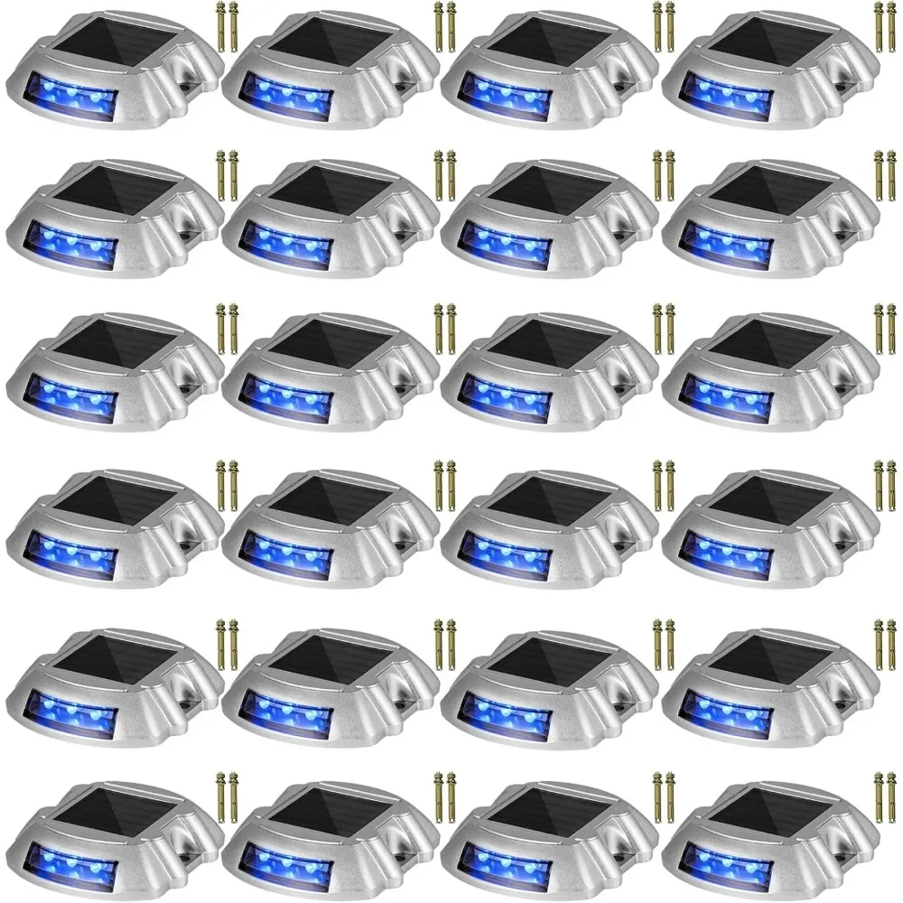 

Набор солнечных фонарей из 24 предметов, беспроводная водонепроницаемая светодиодная подсветка палубы и подъездной дороги, синий