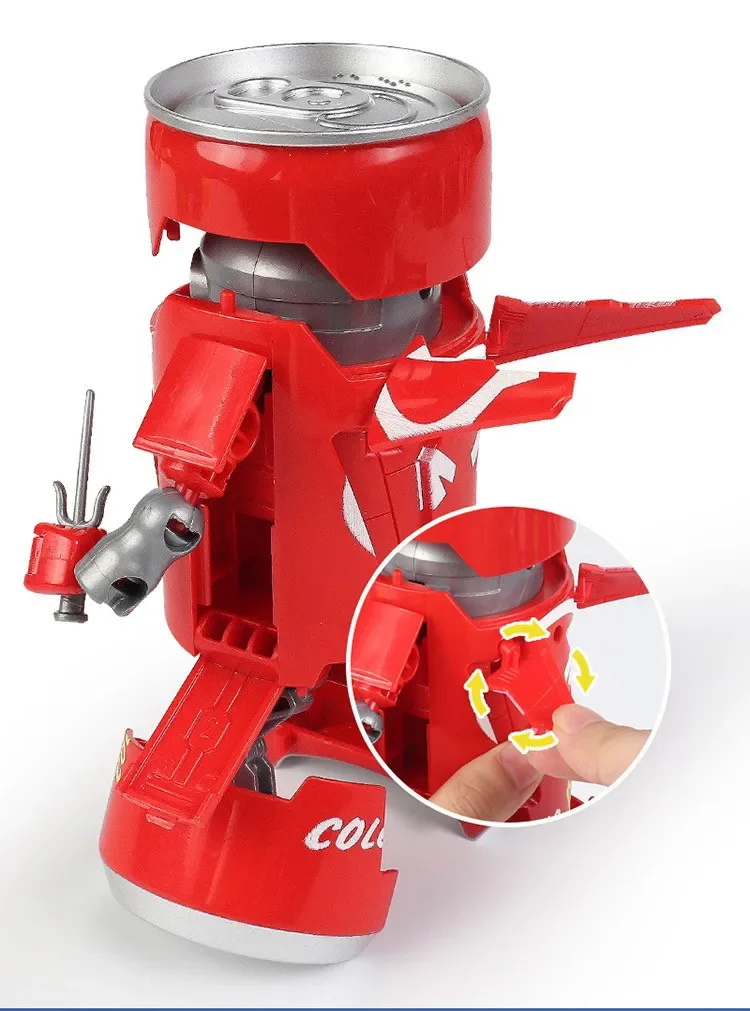 Creative metamorphic robotics soda robot action figure Cola Can figures model toys kids birthday boys gifts Home Decor Model