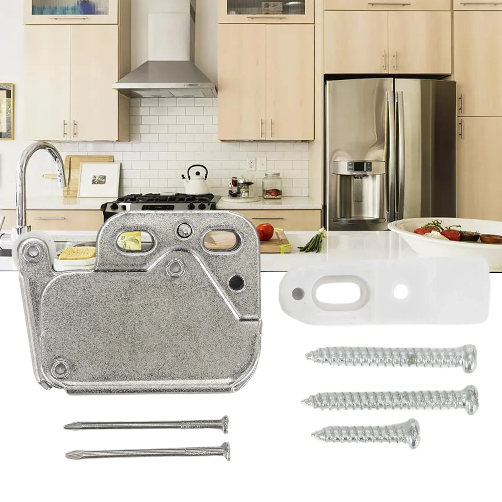 1pc Cabinet Doors Snap Lock Mini TouchLatch AutomaticSpring Push Catch Bounce Lock For Cabinet Push Door To Close And Lock