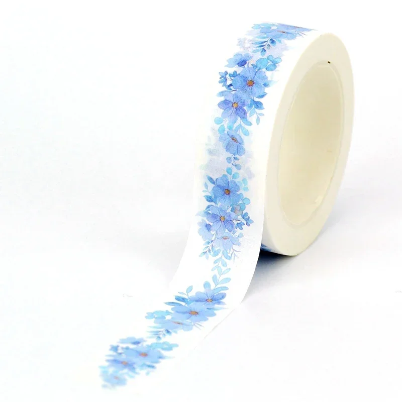 NEW 1PC. 10M Decorative Cute Sunflowers Blue Floral Leaves Cherry Spring Masking Washi Tape Set Journaling Papeleria