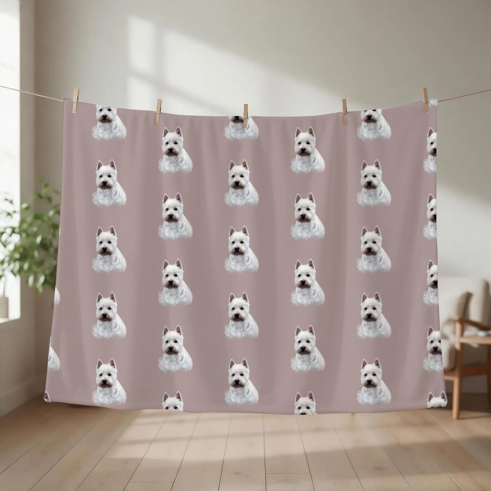 West Highland White Terrier Art Throw Blanket warm for winter Personalized Gift Luxury Bed covers Blankets