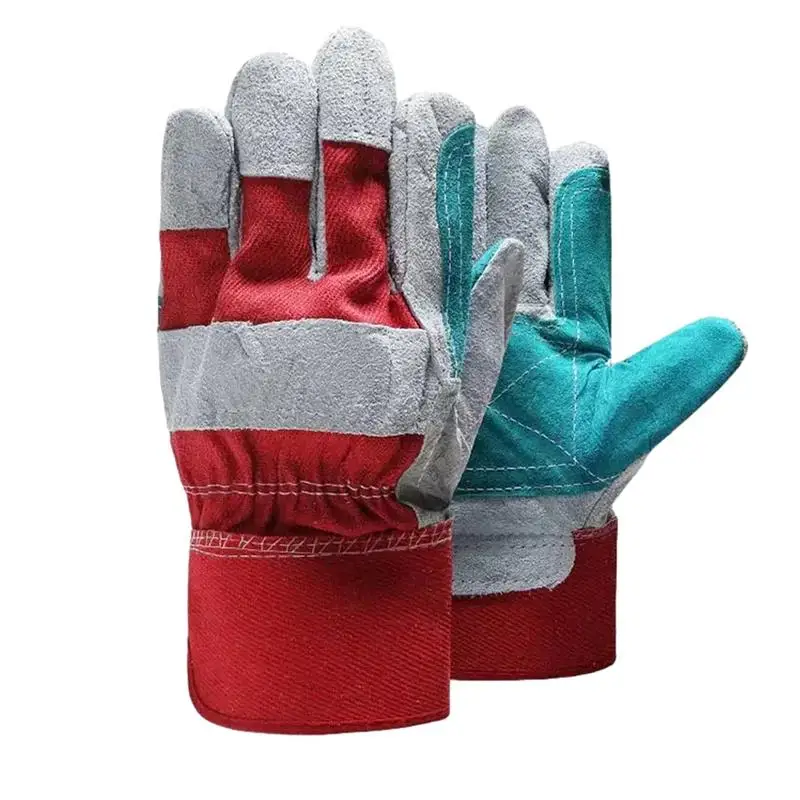 

Ironworker Gloves Cotton Lined Leather Safety Work Gloves Weld Work Gloves Firm Grip Blacksmith Gloves For Gardening Chainsaw