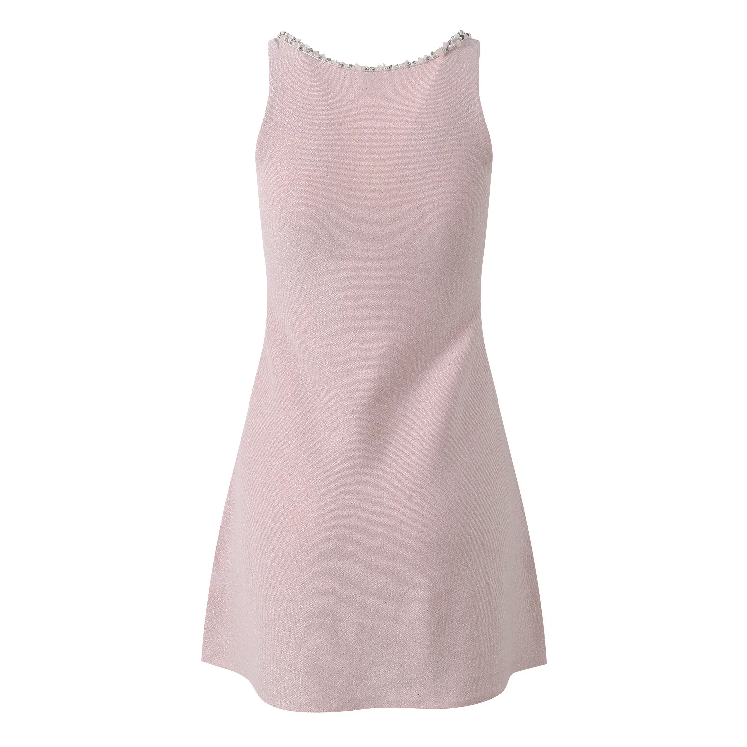 Summer 2025 New Sle Small Fraance Sle Heavy Bead ort Knitted Tube Top Dr Pink No Brand Gentle Sle Vest Dr