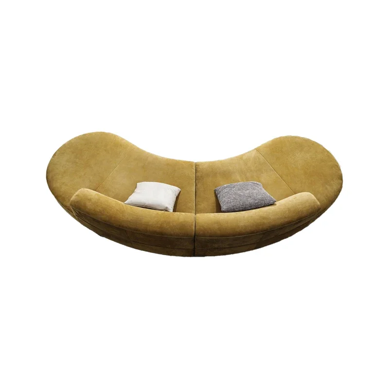 Italian minimalist curved sofa arc light luxury special-shaped, beauty salon semi-circular living room rest reception villa sofa