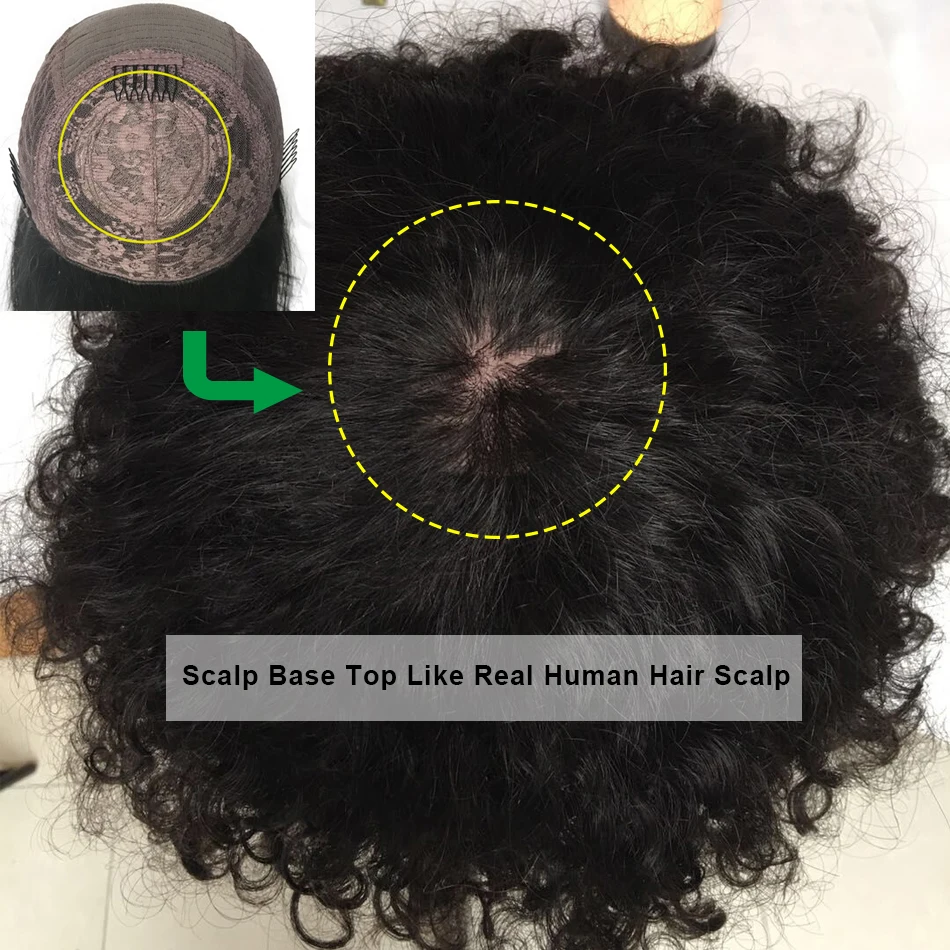 Loose Curly Wigs Human Hair With Bangs Brazilian Remy Hair Scalp Top Curly Bang Wig Glueles 200 Density For Black Women Luffy