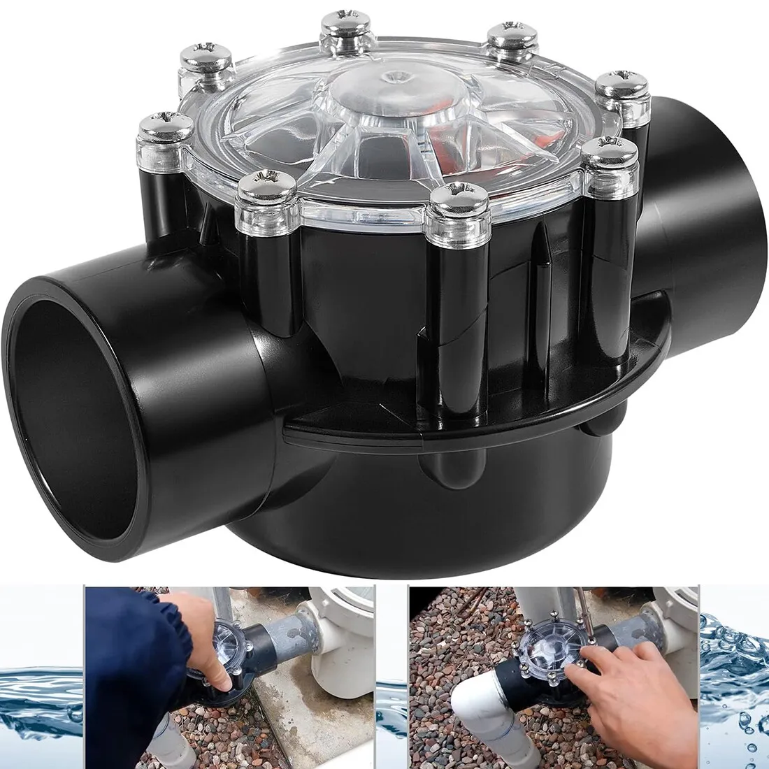 180 Degree 1-1/2" to 2" Swimming Pool Spa Spring Check Valve Replacement | Compatible with Jandy 7235