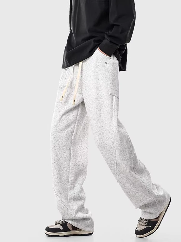 กางเกงกีฬาผู้ชายสไตล์อเมริกัน ทรงหลวม ทรงตรง สบายๆ ทันสมัย เหมาะกับฤดูใบไม้ผลิและฤดูใบไม้ร่วง