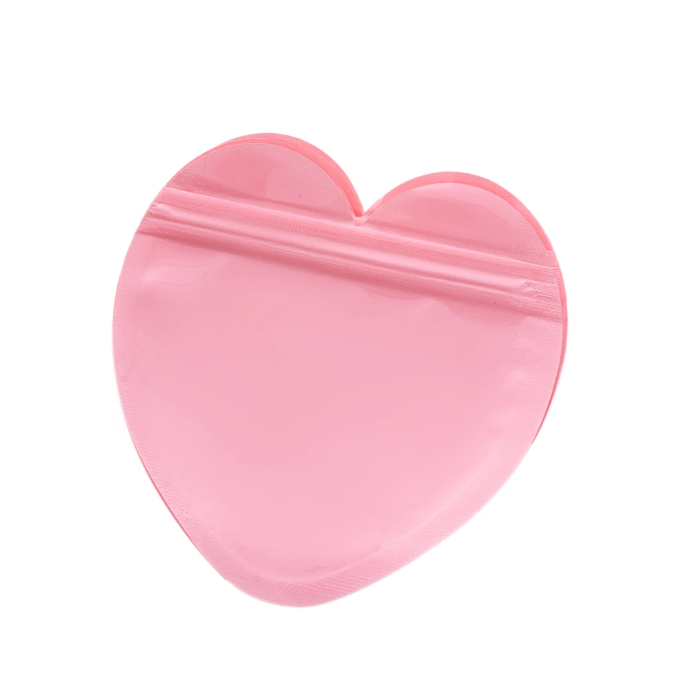 

50pcs/Lot Pink Heart Zip Lock Plastic Bag For DIY Storage Bracelets Jewelry Packaging Gifts Pouches Small Businesses Supplies