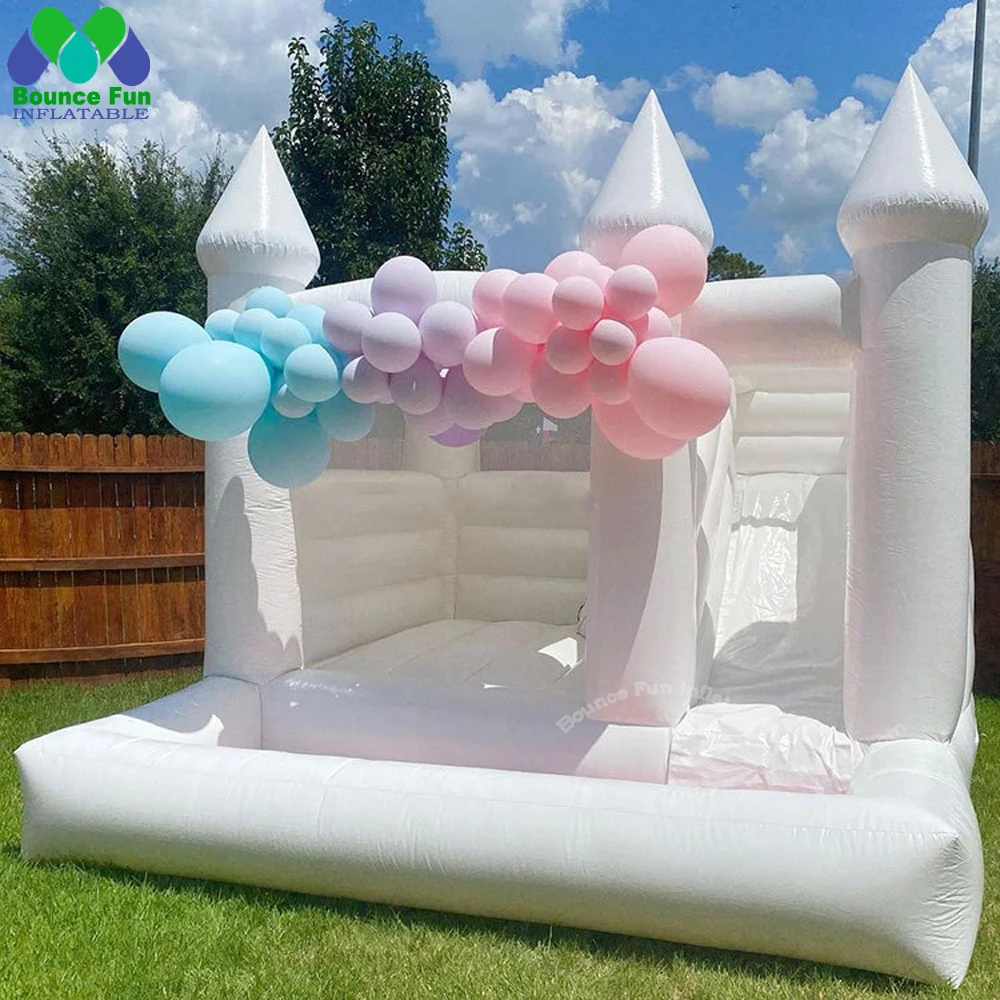 2025 ขาย Commercial งานแต่งงานสีขาว BOUNCE House Inflatable Bouncer สไลด์และ Ball PIT สระว่ายน้ําปราสาท Bouncy สําหรับปาร์ตี้