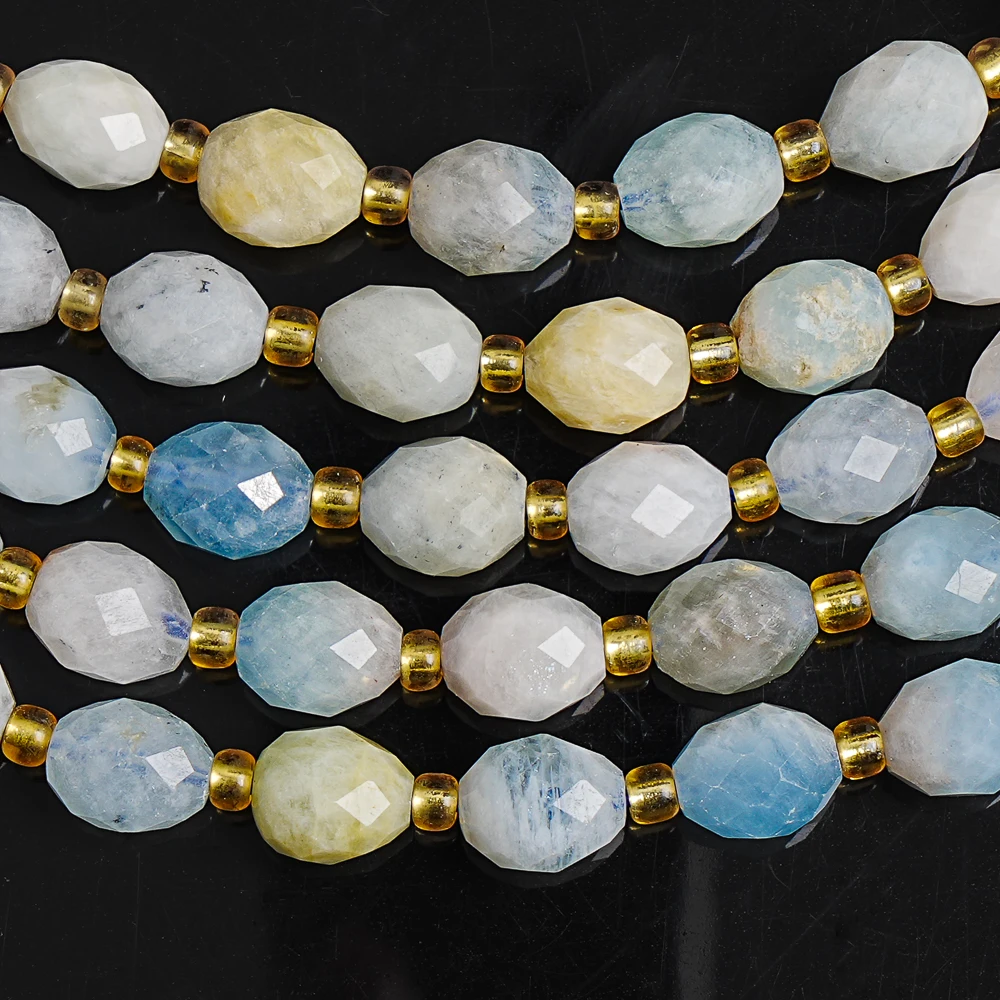 

Бусины из аквамарина 8 мм, граненые, натуральный синий бирюзовый кристалл, рассыпные бусины для изготовления ювелирных изделий своими руками: браслетов, ожерелий