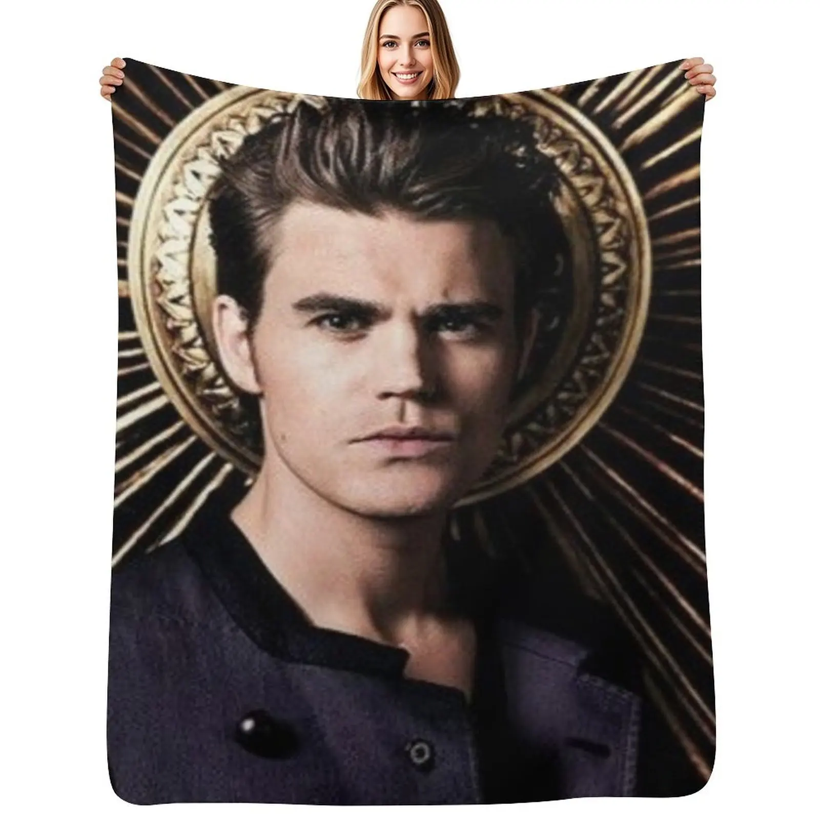 Paul Wesley Throw Blanket Shaggy Furry Soft Blanket for Bedroom Living Room