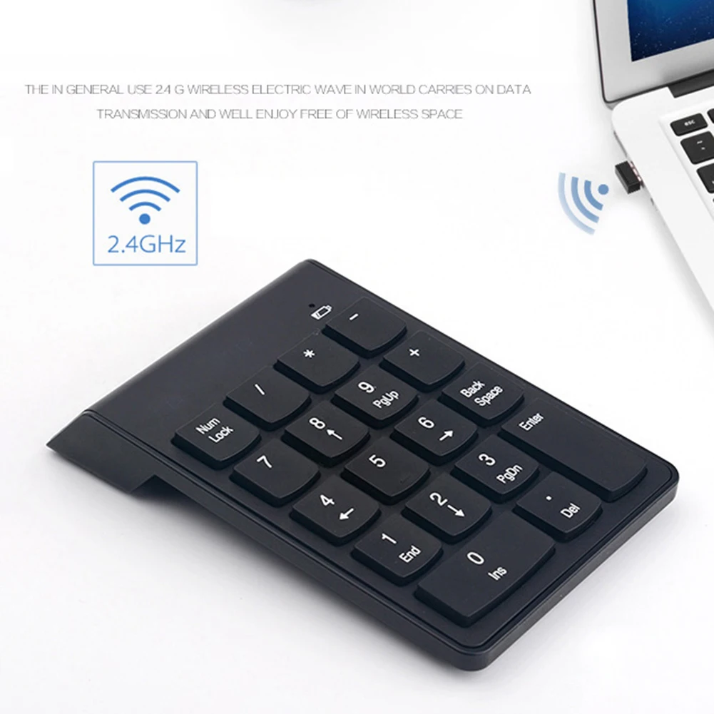 

Wireless Numeric Keyboard Laptop Notebook Tablets Portable 2.4GHz Wireless Easy Operate Desktop Mini USB