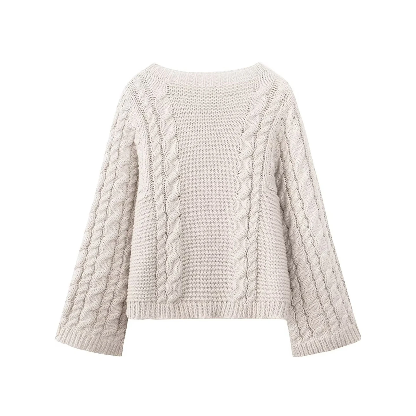 Ele Long Sve Knitted Sweater Women's Sle Casual Sophistied Autumn Winter Warm Thermal round Ne Loose Fit Z