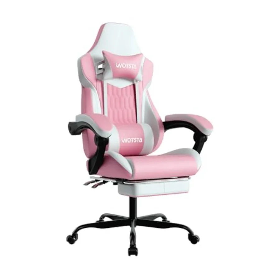 

Gaming Chair with Footrest High Back Gaming Chairs PVC Leather Ergonomic Gamer Chair with Adjustable Headrest Lumbar Support Ra