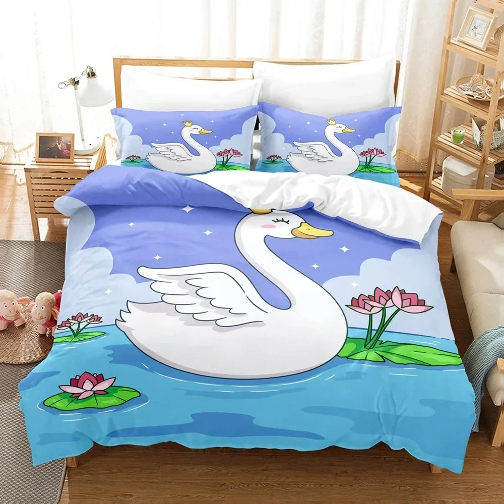 

Luxury New 3D Print Anime SwanBedding Sets Duvet Cover Set With Pillowcase Twin Full Queen King Bedclothes Bed Linen