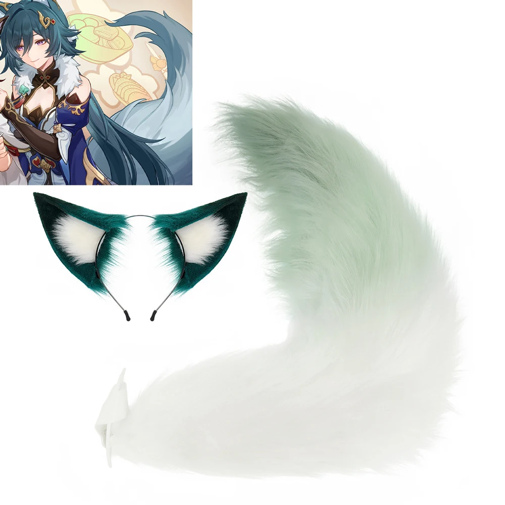 

Honkai Star Rail Yukong Anime Tail Headwear Set Halloween Party Props Animal Ear Set Halloween Carnival Masquerade Costumes