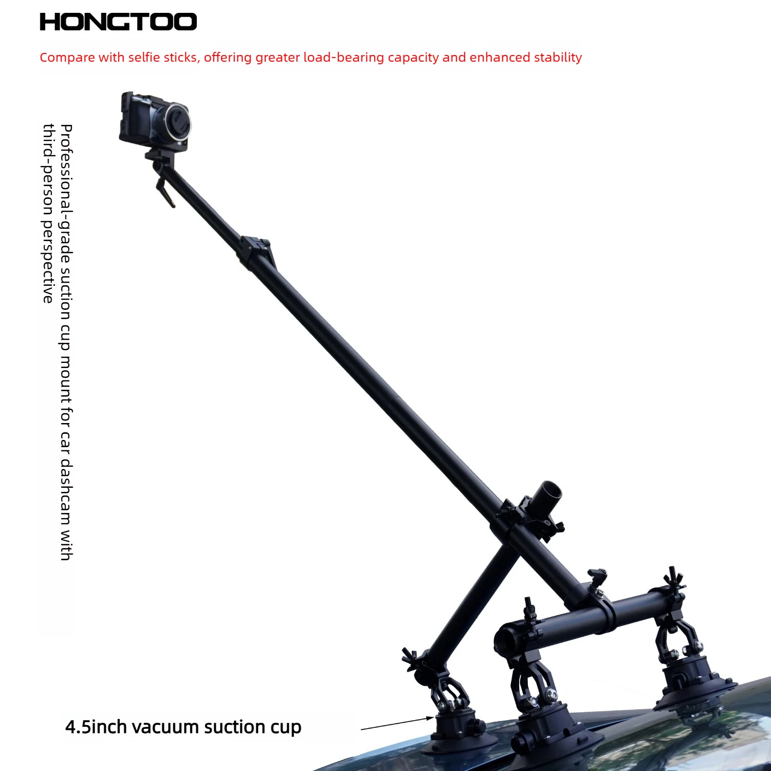 

HONGTOO Action Camera Car Suction Mount Support Stabilizer for Insta360 X4 DJI OSMO GOPRO sport camera video shooting