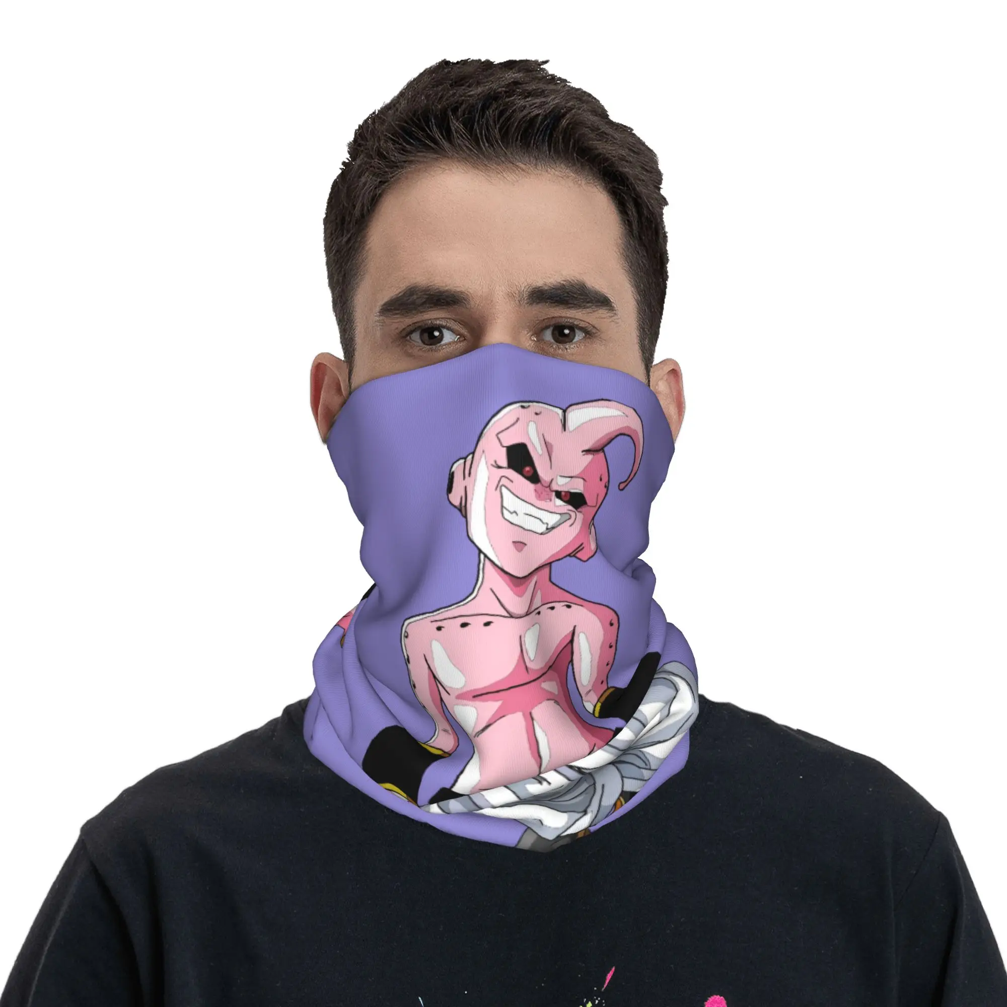 

Custom Majin Buu Cartoons Anime Cute Neck Gaiter Women Men Windproof Winter Bandana Scarf for Ski