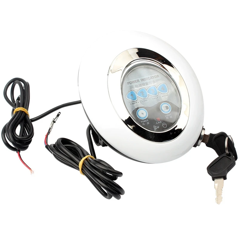 3 In1 LED Headlight Electric Bike Scooter Frontlight Light Horn Lock Instrument Panel Horn Instrument Headlight