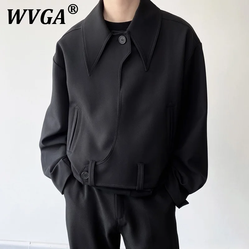 

WVGA New Man Coats Spring Autumn High Street Fashion Elegant Turn-Down Collar Design Trendy Niche Chic Casual Jackets Ins W10774