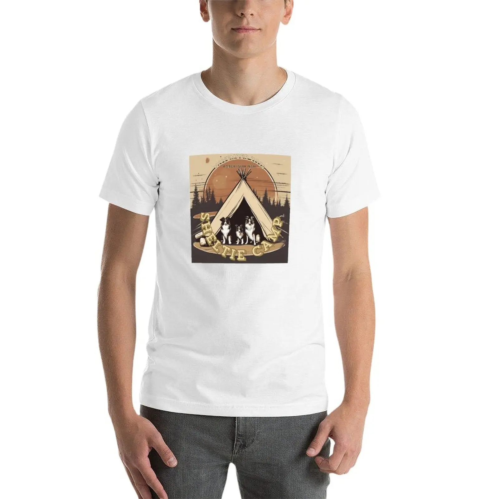 koszulka t-shirty t-shirty gładkie graficzne na koszulkę męską Camping męski Shelties