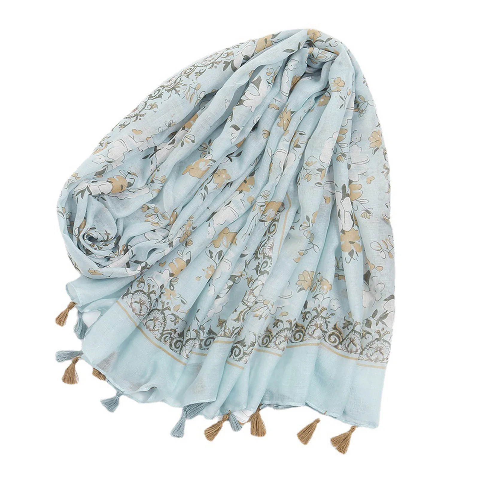 Women's Elegant Scarves Lightweight Print Floral Pattern Scarf Shawl Wraps for Fall Winter Spring