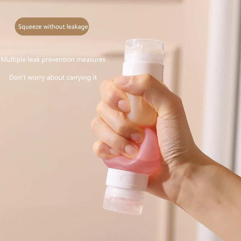 Garrafas duplas recarregáveis de silicone, tubo de aperto macio, recipiente de loção, vazio, portátil, ferramenta de shampoo para viagem, acessório de higiene pessoal
