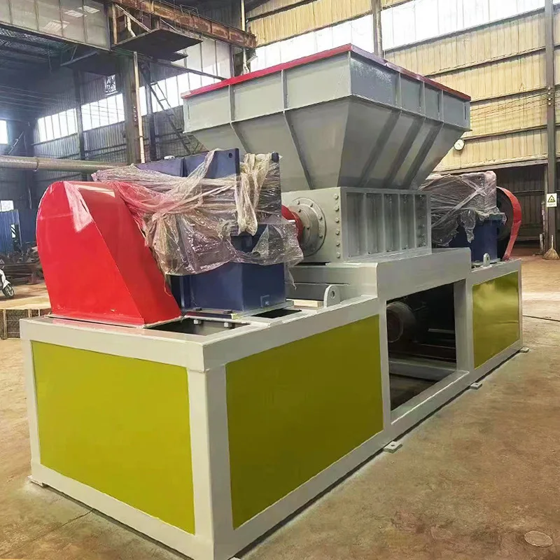 Large And Small Shredders Waste Tire Rubber Plastic Crusher Machine Head Material Metal Iron Block Double Shaft Shredder