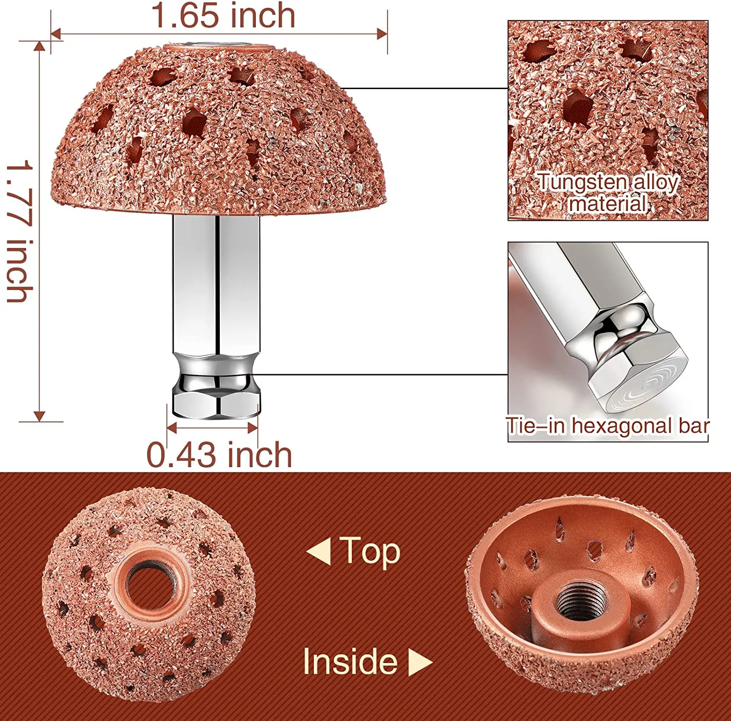 Tire Repair Patch Tools Kit Tire Patch Roller with Tire Wheel Repair Grinding Head Buffing Wheel for Air Tire Buffer (42 mm)