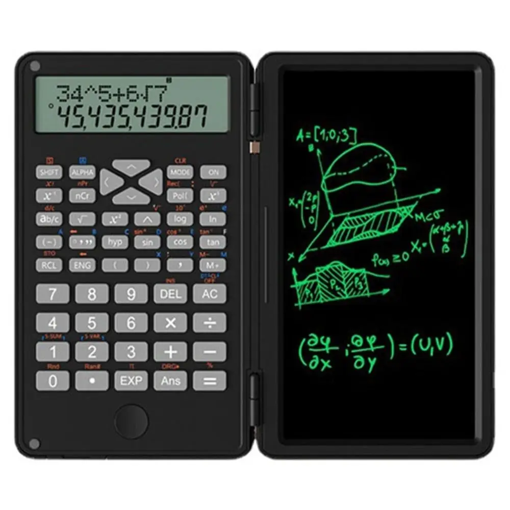 3 in 1 Scientific Calculator Foldable Large Screen Display Office LCD Drawing Pad 6-inch Portable