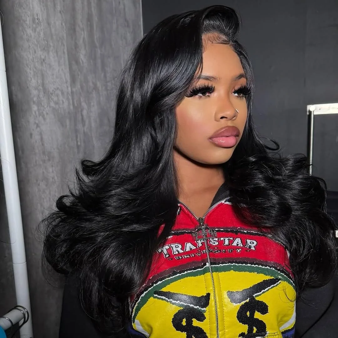 

Боковая часть, быстрая волна с слоями 13x4 HD, кружевной фронтальный парик из натуральных волос, волнистый парик из человеческих волос для женщин