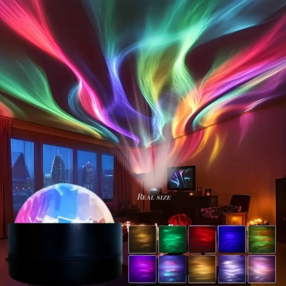 Color-changing Moon Galaxy Projector Light USB Plug-and-Play Christmas Tree Halloween LED Night Light Flashing Light Effect
