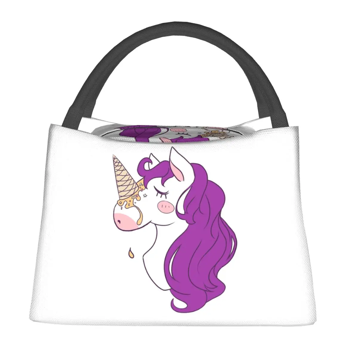 Ice Cream Unicorn Lunch Bags Insulated Bento Box Portable Lunch Tote Picnic Bags Cooler Thermal Bag for Woman Children School