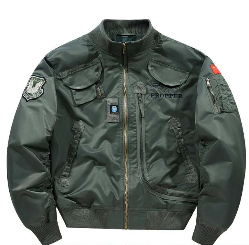

Spring and Autumn style pilot jacket stand collar workwear embroidered trendy baseball uniform