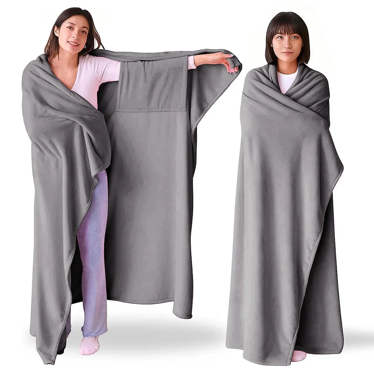 Lazzy Wearable TV Blanket With Sleeves Coral Fleece Adults Household Wraps Large Airplane Camping Blankets Office Nap Blanket