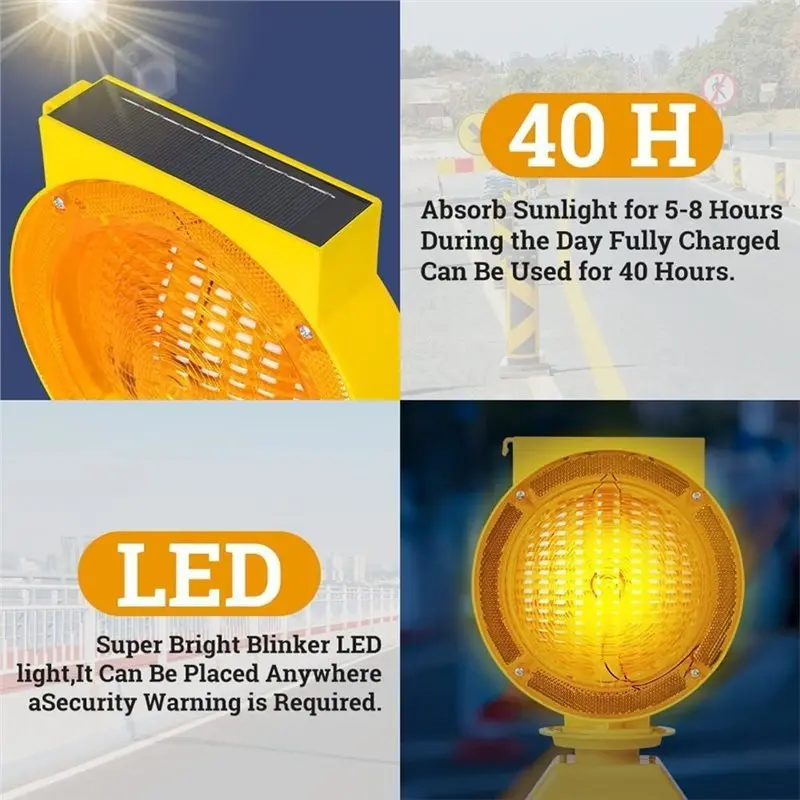 Feb.Amber Strobe Lights Construction Lights Traffic Signal Flashing 2 Sided Visibility